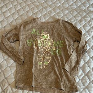 Kids Gray Astronaut Graphic Long Sleeve Shirt
